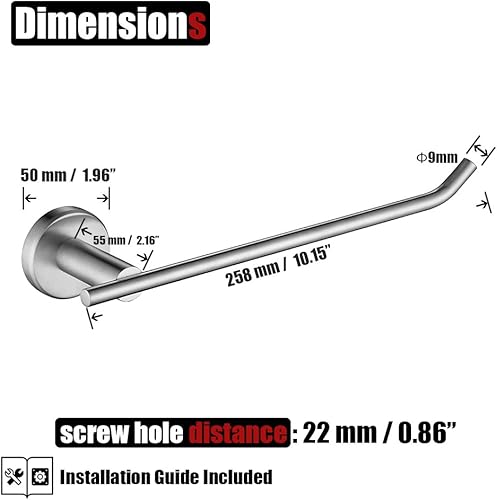 Miniatura 2 de JQK Toallero de mano, anillo de toalla de acero inoxidable para baño, soporte para collar de 9 pulgadas, soporte de pared con acabado cepillado,