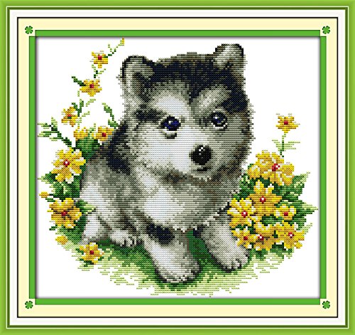 Benway Counted Cross Stitch Husky Dog 14 Count 35x33cm