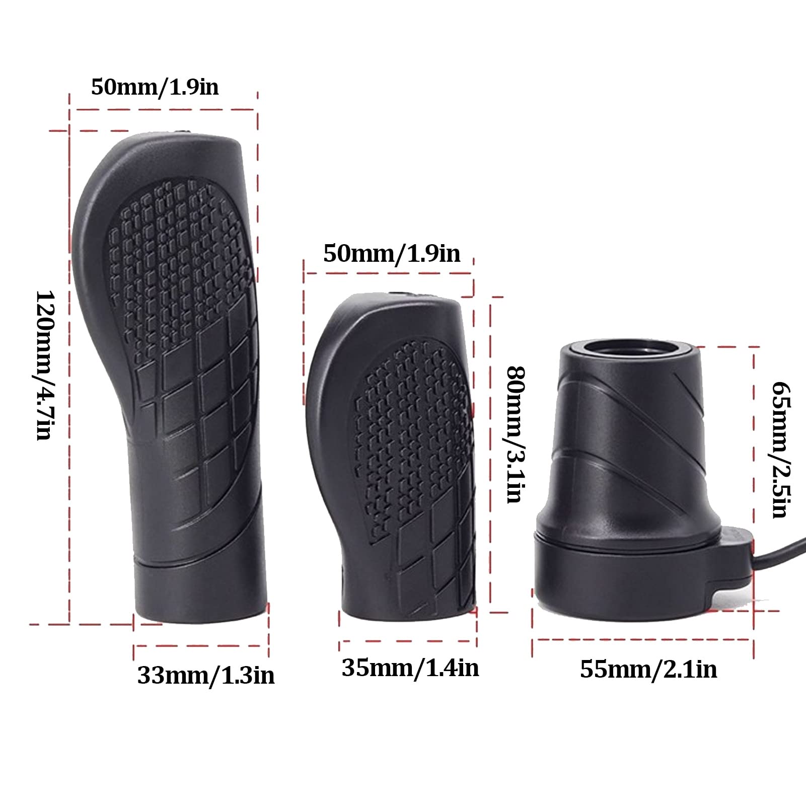 BAUD BBS02 Poignée d'accélération pour vélo électrique 22,2 mm