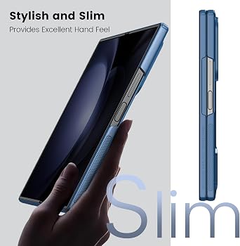 Nillkin Magnetic Case for Galaxy Z Fold 6 with S Pen Holder, Hinge Protection, Compatible with Magsafe, Built-in Screen Protector, Slim Fit Protective Phone Case for Samsung Galaxy Z Fold 6, Blue