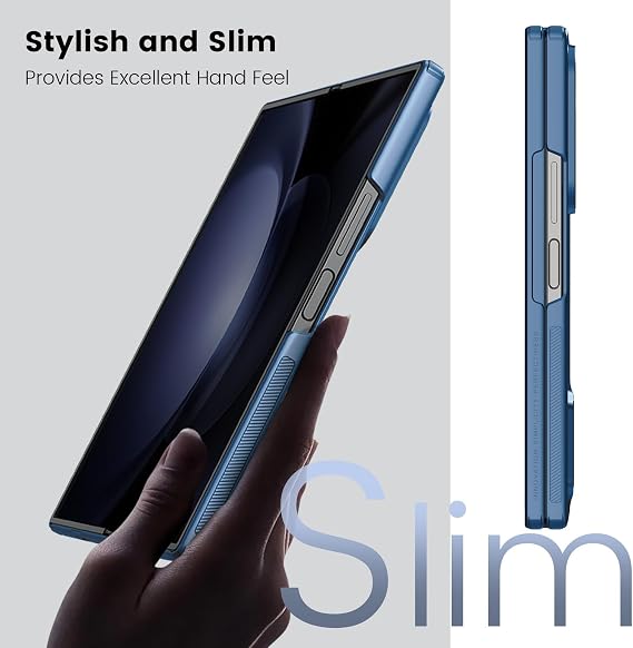 Nillkin Magnetic Case for Galaxy Z Fold 6 with S Pen Holder, Hinge Protection, Compatible with Magsafe, Built-in Screen Protector, Slim Fit Protective Phone Case for Samsung Galaxy Z Fold 6, Blue