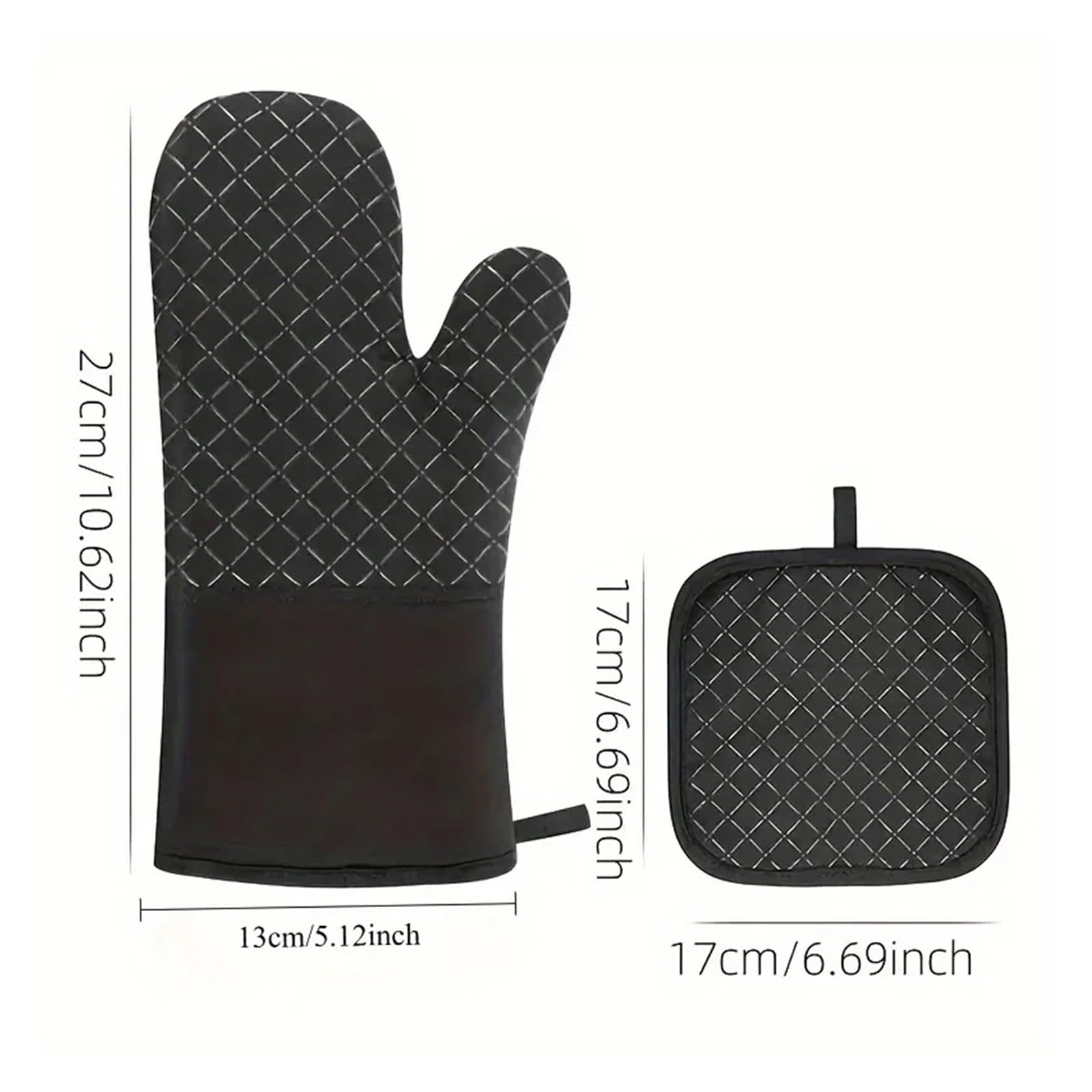 Ensemble de 2 pièces Gants isolés en Pur Coton, Chaleur du Four Cuisson