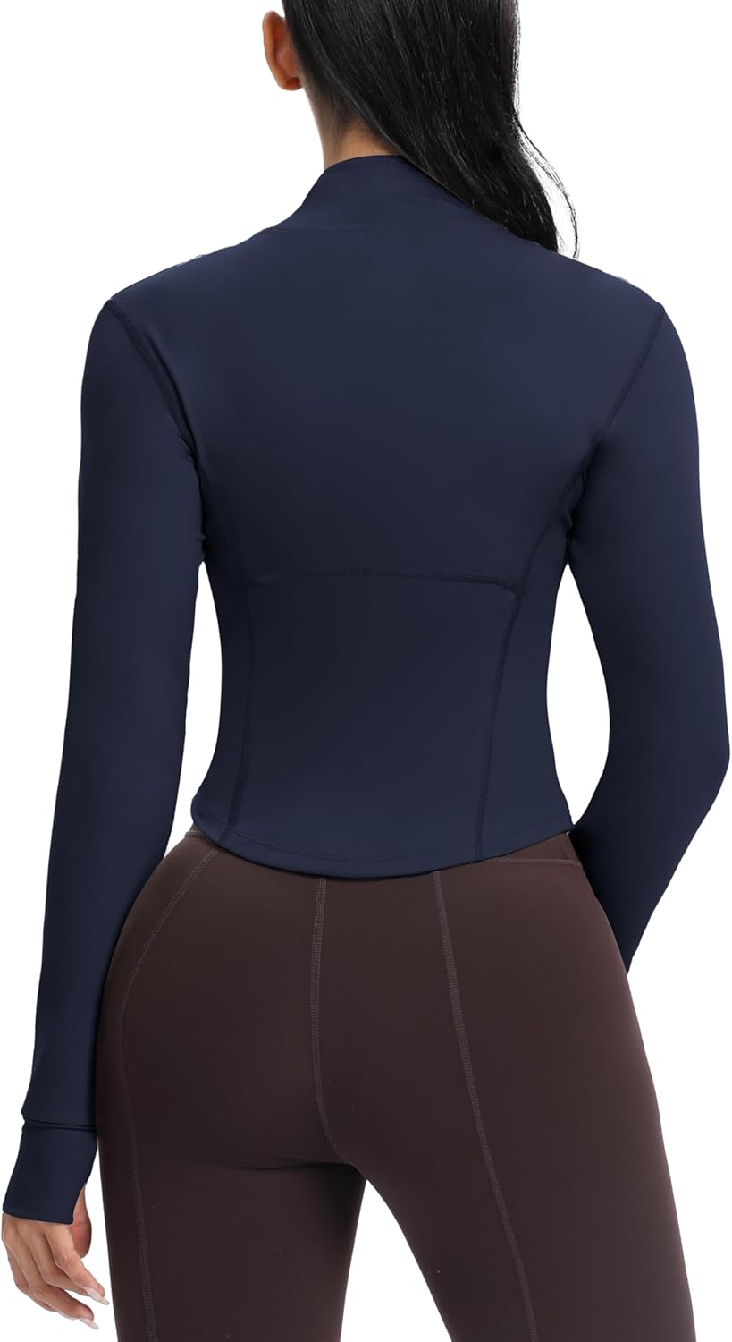 GYM RAINBOW Womens Zip Up Workout Jakcets Lightweight Slim Fit Running Athletic Jackets with Thumb Holes - Image 3