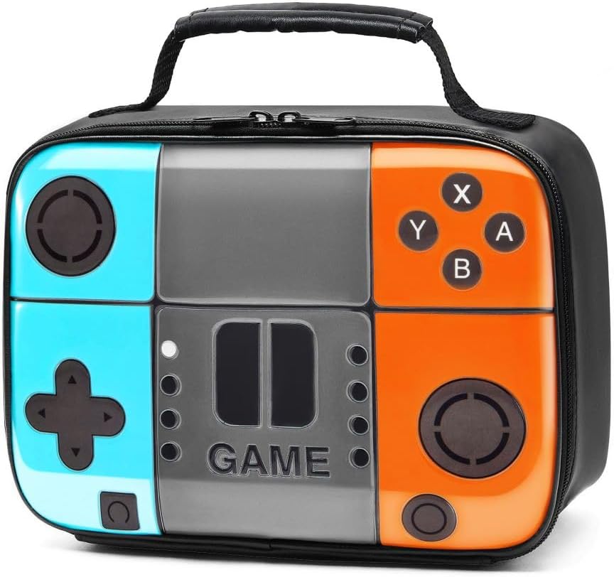 Hairao Lonchera para niños, lonchera Gameboy para niños, reutilizable y térmica, de cuero, para la escuela, con aislamiento, para niños, niñas,