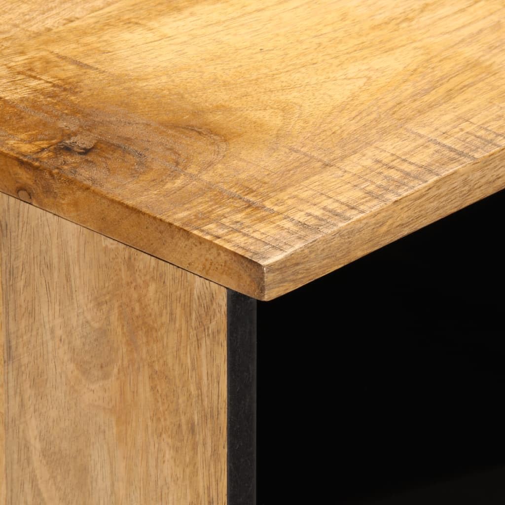 Massiver Mangoholz Nachttisch mit Fach | Dekoratives Beistelltischchen | Stabile Beine & Viel Stauraum | Naturholz Möbel Unikat | Wohnaccessoire