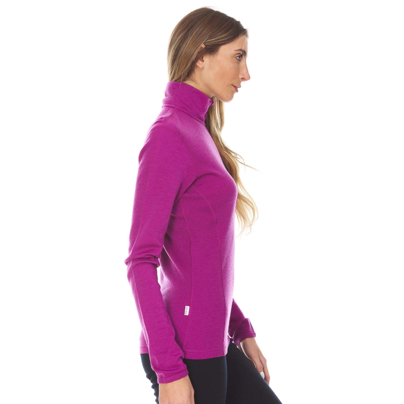 Minus33 Merino Wool Midweight damska koszulka z długim rękawem z zamkiem błyskawicznym 1/4 z długim rękawem ze 100% wełny merynosów z zamkiem błyskawicznym 1/4 dla kobiet - warstwa środkowa