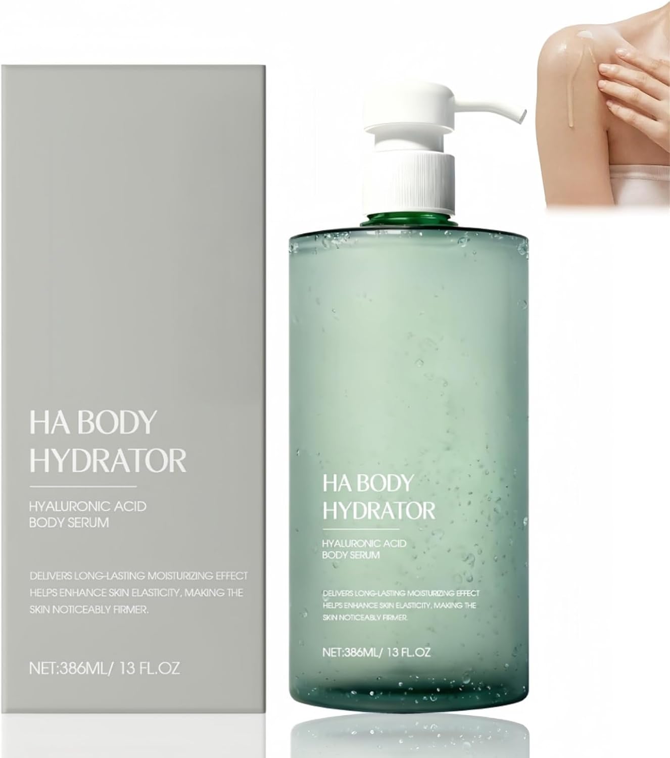 Hyaluronic Acid Body Serum, Soothing Body Moisturiser for Dry Skin, Deep Moisturising HA Bo/dy Hydrator, Hydrating Serum for Smooth Skin, Lightweight & Non-Greasy Hydrating Bo/dy Lotion, 386ml