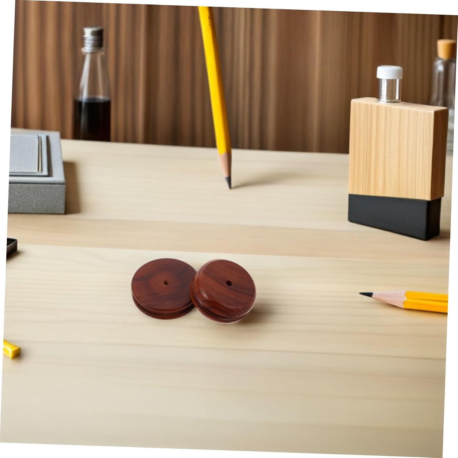 2pcs Wooden Leather Burnishing Tools Round Edge Burnisher for Handwork with Enhanced Productivity and Edge Smoothing, for Studio and Professional Settings