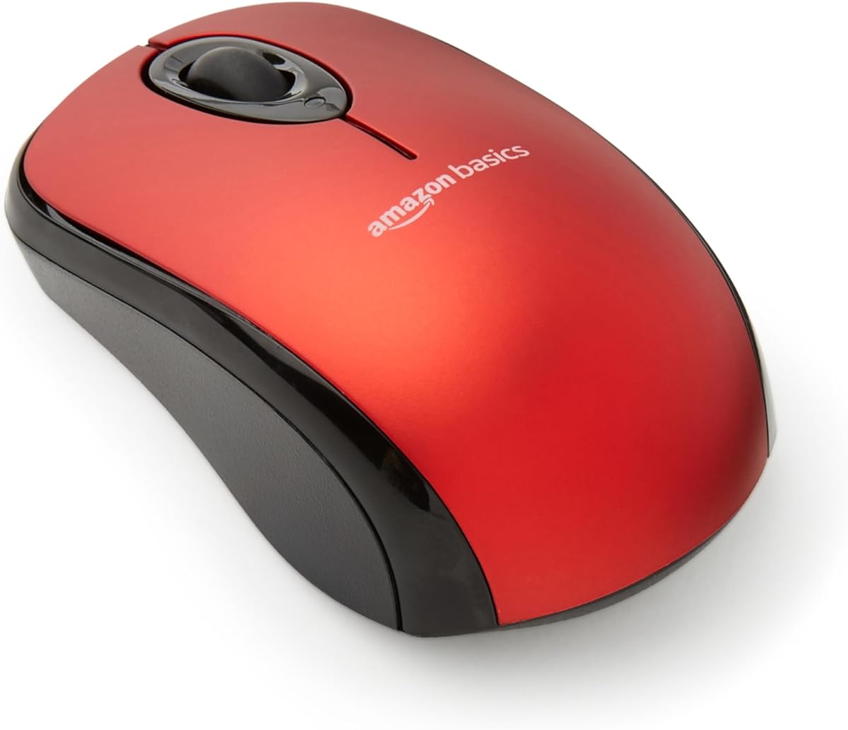 Amazon Basics 2.4 GHz Optical Wireless Mouse for Laptop and Computer, USB Nano Receiver, Red : Electronics