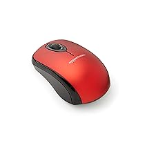 Amazon Basics Mouse senza fili per computer, con microricevitore, rosso