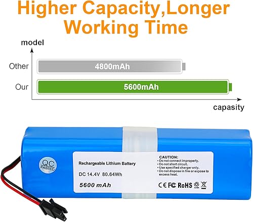 Miniatura 3 de Reemplazo de batería de vacío PA61 de 5600 mAh compatible con Eufy RoboVac X8 T226X Serie híbrida blanca Robot Aspiradora 14.4V14.8V