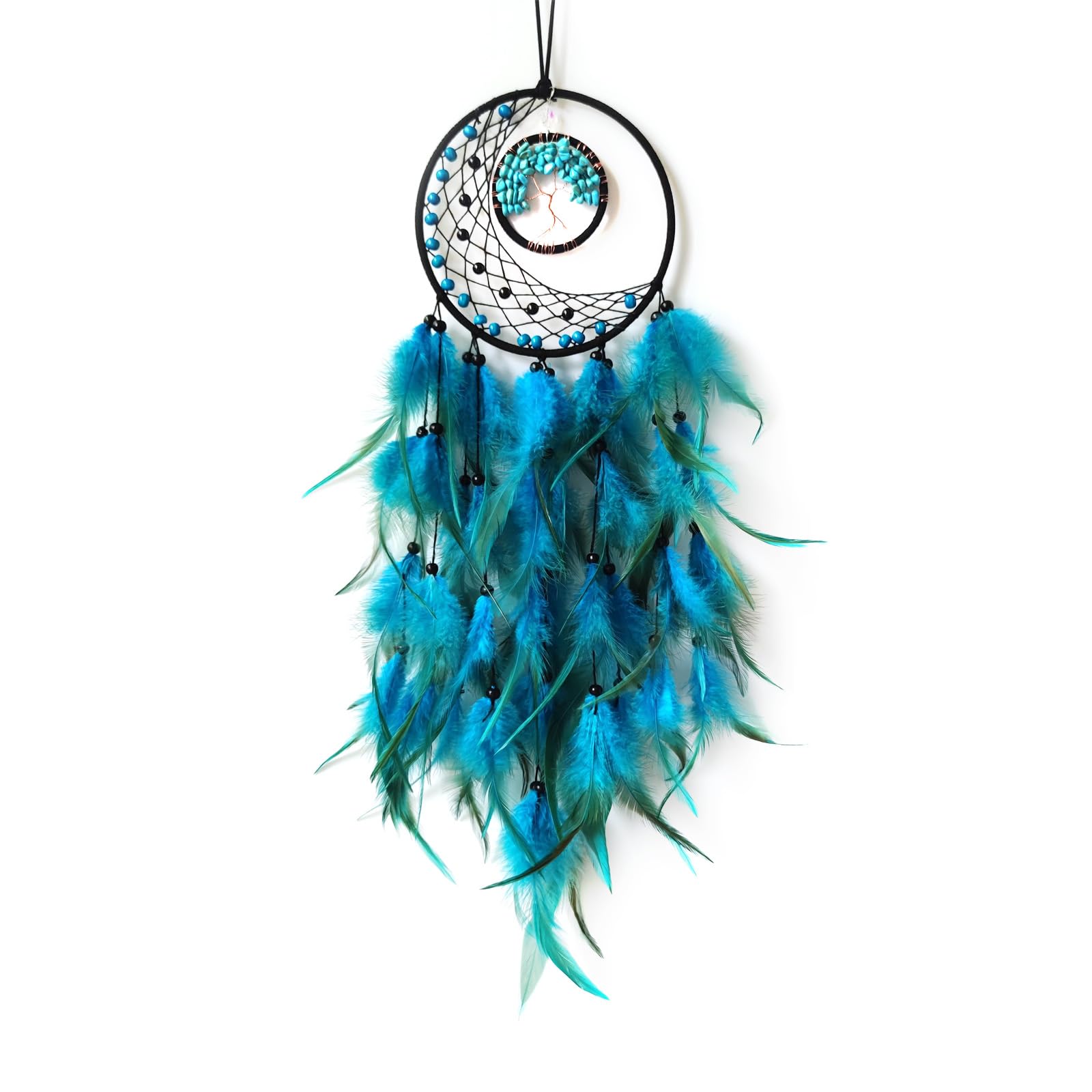 Donko Blue Dream Catcher Wall Decor Crystal Tree of Life Dream Catchers
