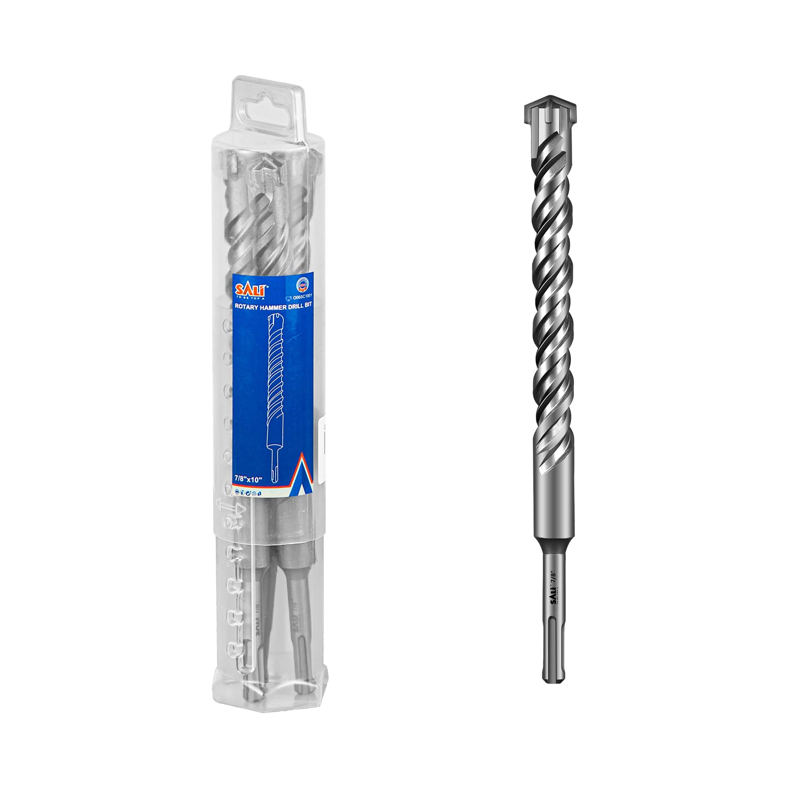 SALI 2 punte per trapano a percussione SDS Plus, 2 pezzi, kit di punte per trapano per calcestruzzo a doppia filettatura a croce, materiale in carburo adatto per calcestruzzo, mattoni, muri di cemento