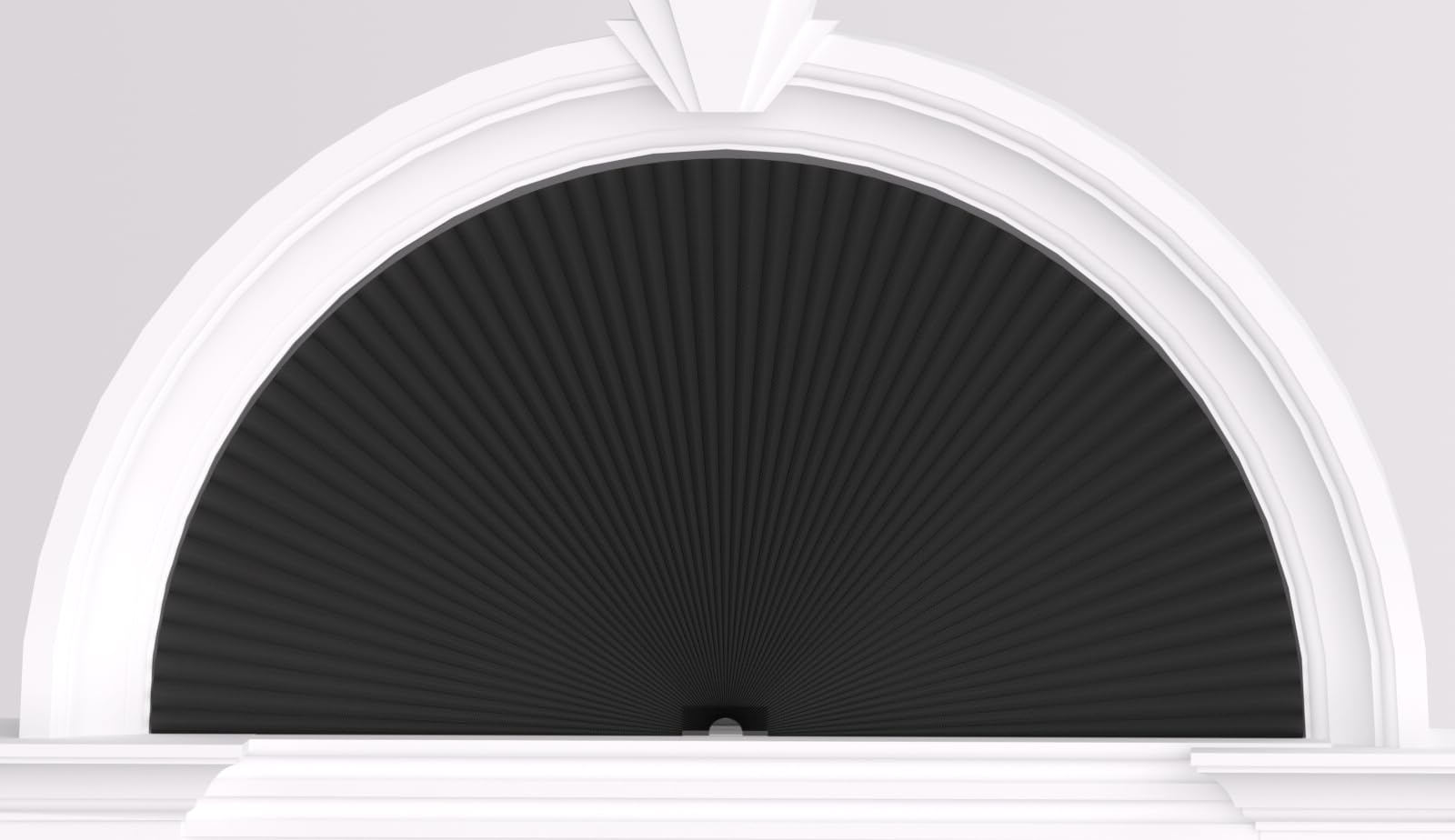 Myshade Arch Window Shades Half Circle Blackout Cellular Shades Cordless No Drill Blinds for Windows Half Moon Honeycomb Fabric No Tools Room Darkening Shades Easy Install (Black 24" X 48")