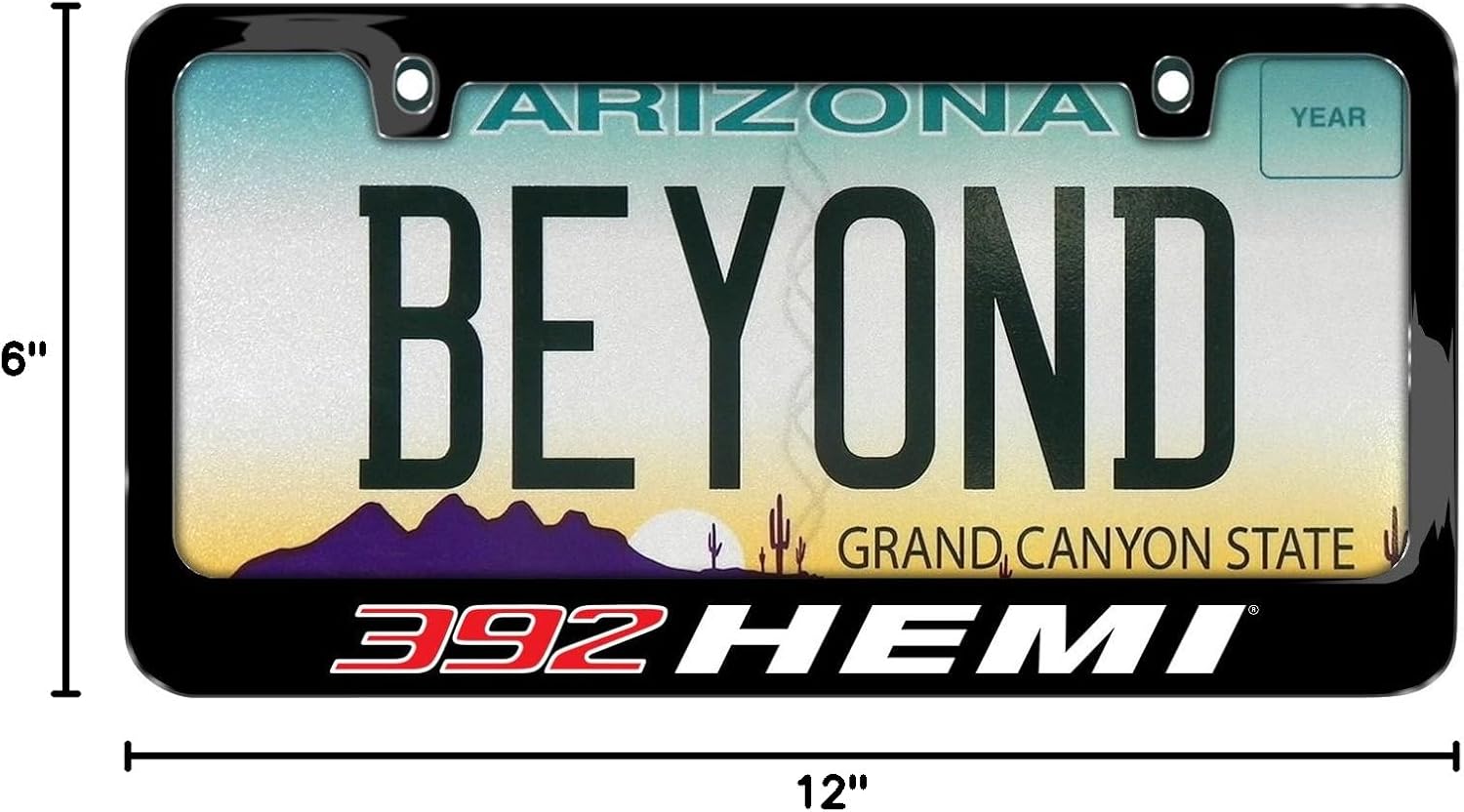 iPick Image for HEMI 392-HEMI UV-LED Printed American-Made Black Metal License Plate Frame