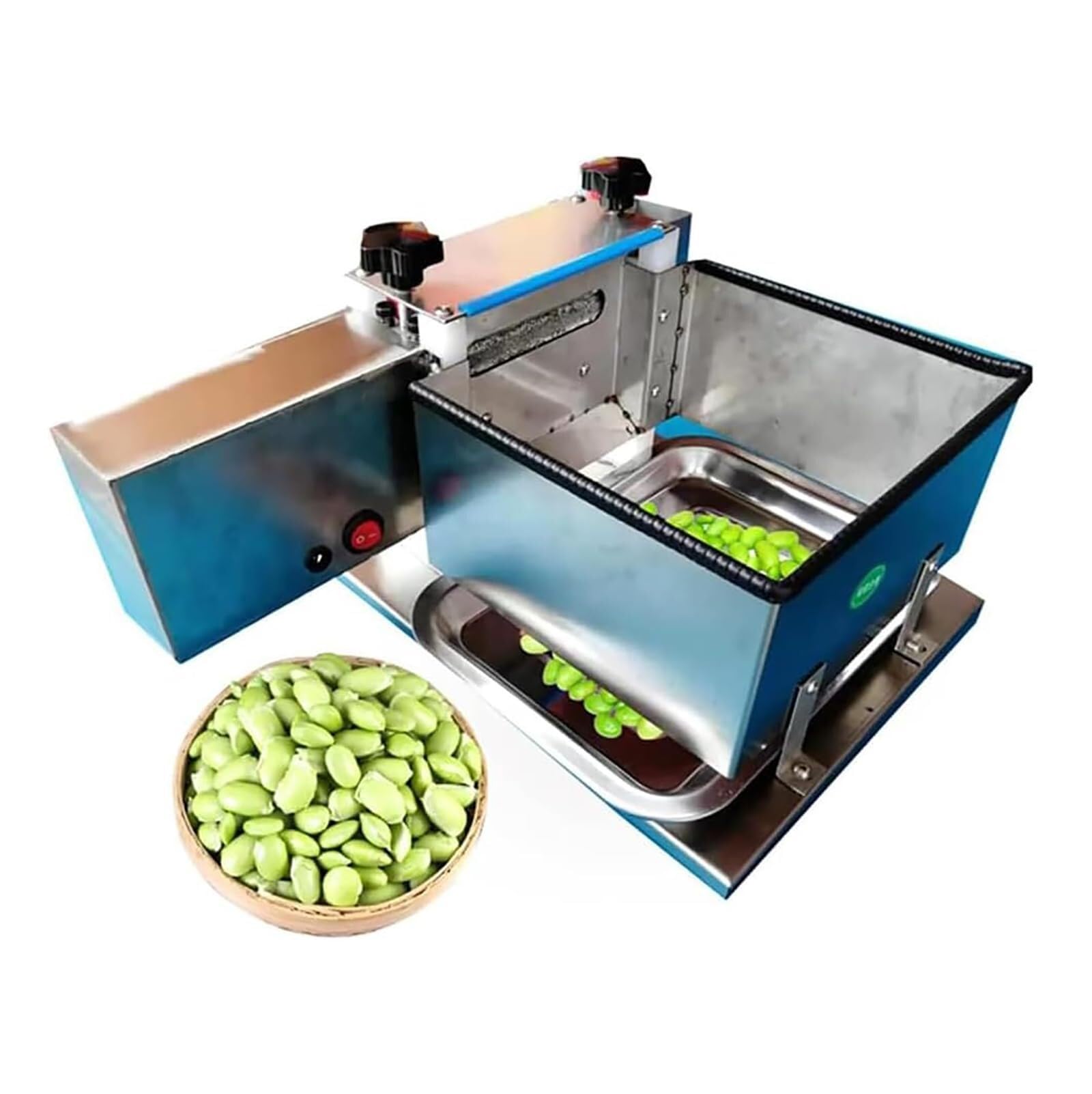 Electric Pea Bean Shelling Machine,Output Can Reach 25kg Per Hour/Adjustable Roller Spacing/Peeling Speed is Fast,for Beans/Edamame
