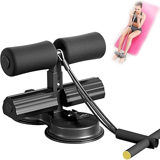 Ab dominal training aid, double suction cup trainer, three-level height adjustment, multifunctional adjustable abdominal trainer with drawstring, suitable for home fitness