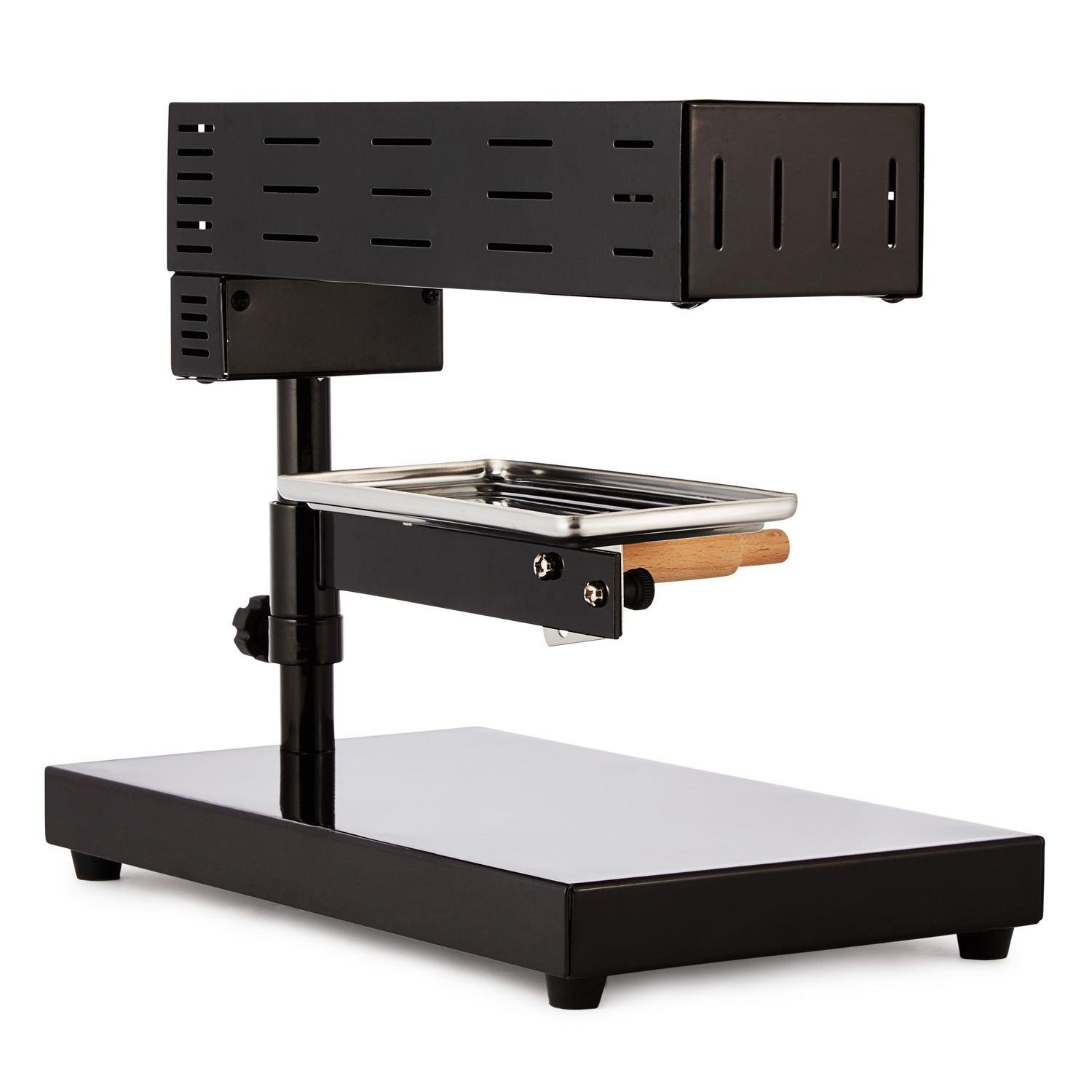 Klarstein Grill raclette do sera z topnikiem ze stali nierdzewnej, Obrotowy i regulowany grill raclette do sera w kawałku, Solidny szwajcarski 600W mały topnik do