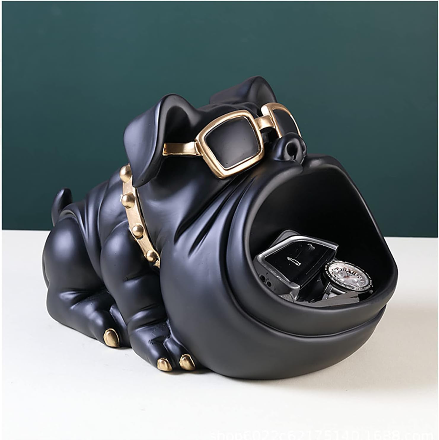 Statue di Bulldog, Artigianato, Ornamento Bulldog, Statuette, Figura, Scrivania, Bancone, Tavolo, Decorazione in Resina, Regalo di Compleanno per Le Feste, Green