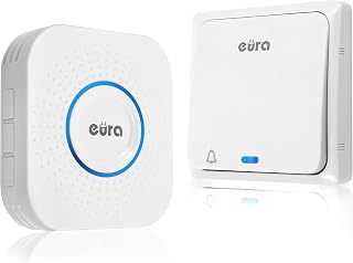 Battery-free Wireless Doorbell Chill-OUT WDP-82H2 from Eura, Outdoor Waterproof Wireless Bell 100M Range 58 Ring Talles 4 Volume Levels