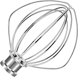 KN256 Stainless Steel Wire Whip for KitchenAid Bowl-Lift Mixer, 7.1'' Balloon Whisk Fits for 5Qt KP25, KV25, 5.5Qt KSM55, 6Qt KP26, KF26, KL26, KB26, KT2651X, Heavy Duty, Dishwasher Safe, No Residue