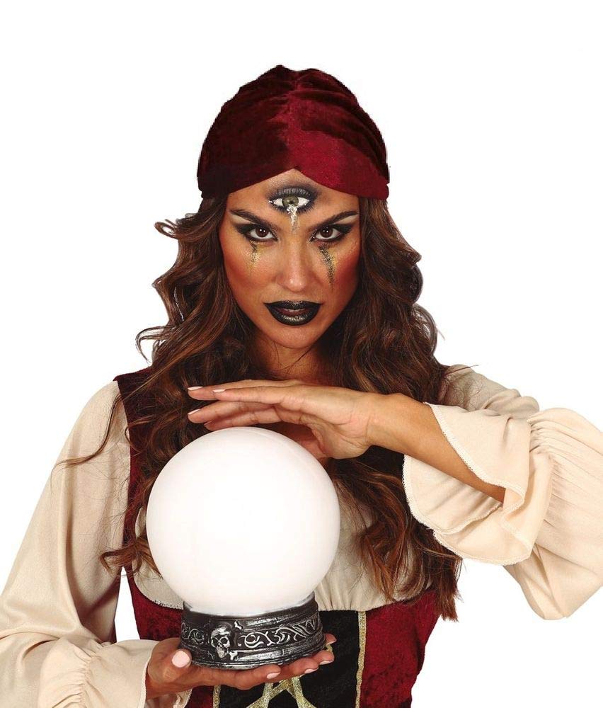 shoperama Magica sfera di cristallo 20 cm con piede effetti luminosi e sonori indovinatrice maga zingara sensitivo