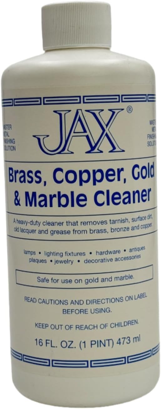 JAX Brass, Copper, Gold & Marble Cleaner - Metal Finishing Solution - Heavy Duty Cleaner - Gallon