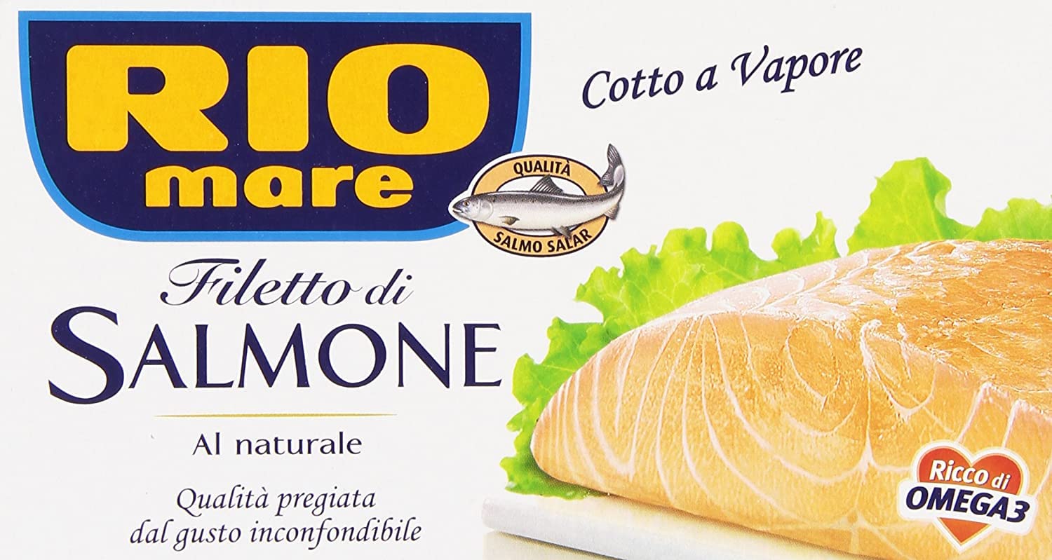 3x Rio Mare Filetto di Salmone cotto a vapore al naturale Gedämpftes Lachsfilet 150g reich an Omega 3
