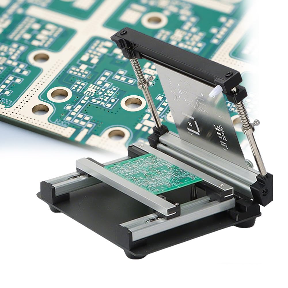 GZKDKZB Manual Stencil Printer Screen Printing Station, Adjustable Thickness & Height, Precision SMT Assembly, Small Batch Production 20x20
