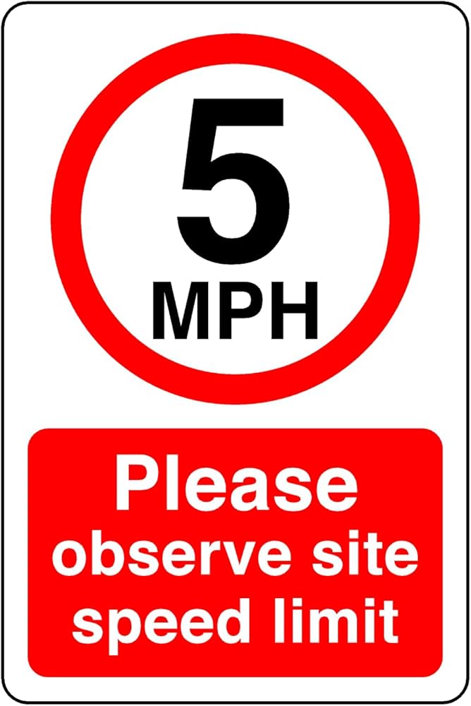 Amazon.com: 5mph please observe site speed limit Safety sign - 1.2