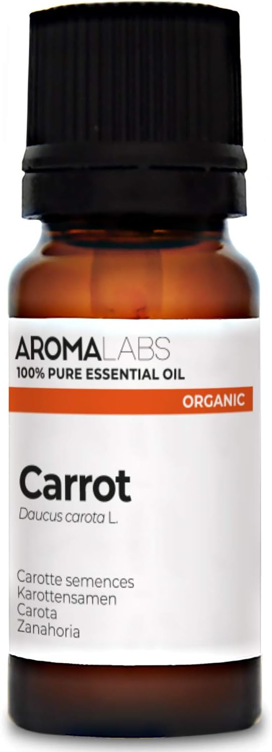 BIO - Carrot Essential Oil - 10mL - 100% Pure, Natural, Chemotyped and AB Certified - AROMA LABS (French Brand)