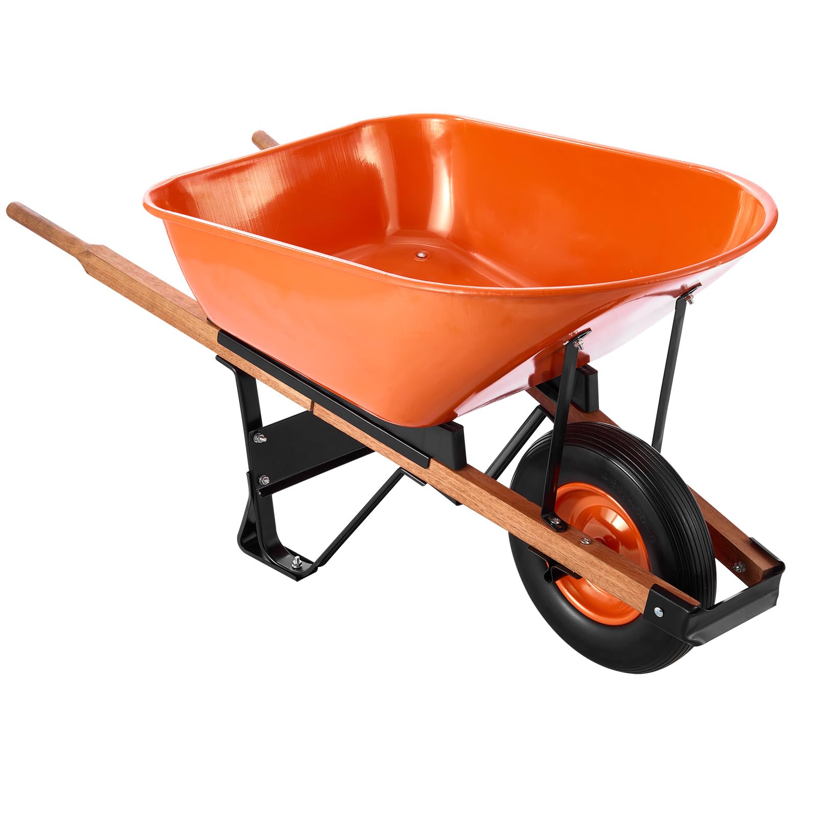 VEVOR Carriola 1 Ruota Capacità Carico 150 kg da Giardino, Carrello da Giardino con Manico in Metallo, Ruota Larga da 40 cm, Carrello per Caricamento da Fattoria Giardino Prato, per Giardinaggio