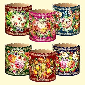 Slco Backform-Set Zhostovo für Osterkuchen, 5er Set