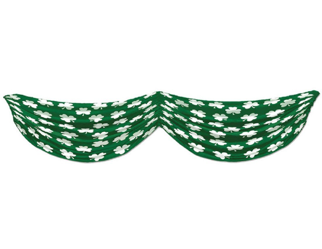 A Beistle Creation 30721 Banderines de Tela Shamrocks, Verde/Blanco