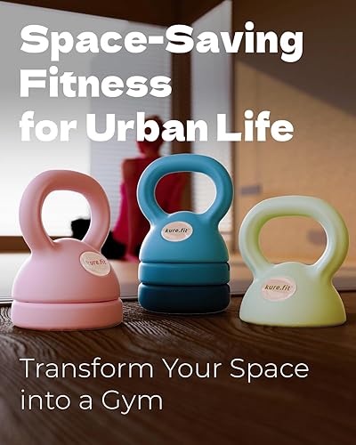 Miniatura 4 de Pesa rusa ajustable  5 lb - 12 lb  Juego de pesas rusas para gimnasio en casa  entrenamientos de cuerpo completo, entrenamiento de fuerza, pérdida