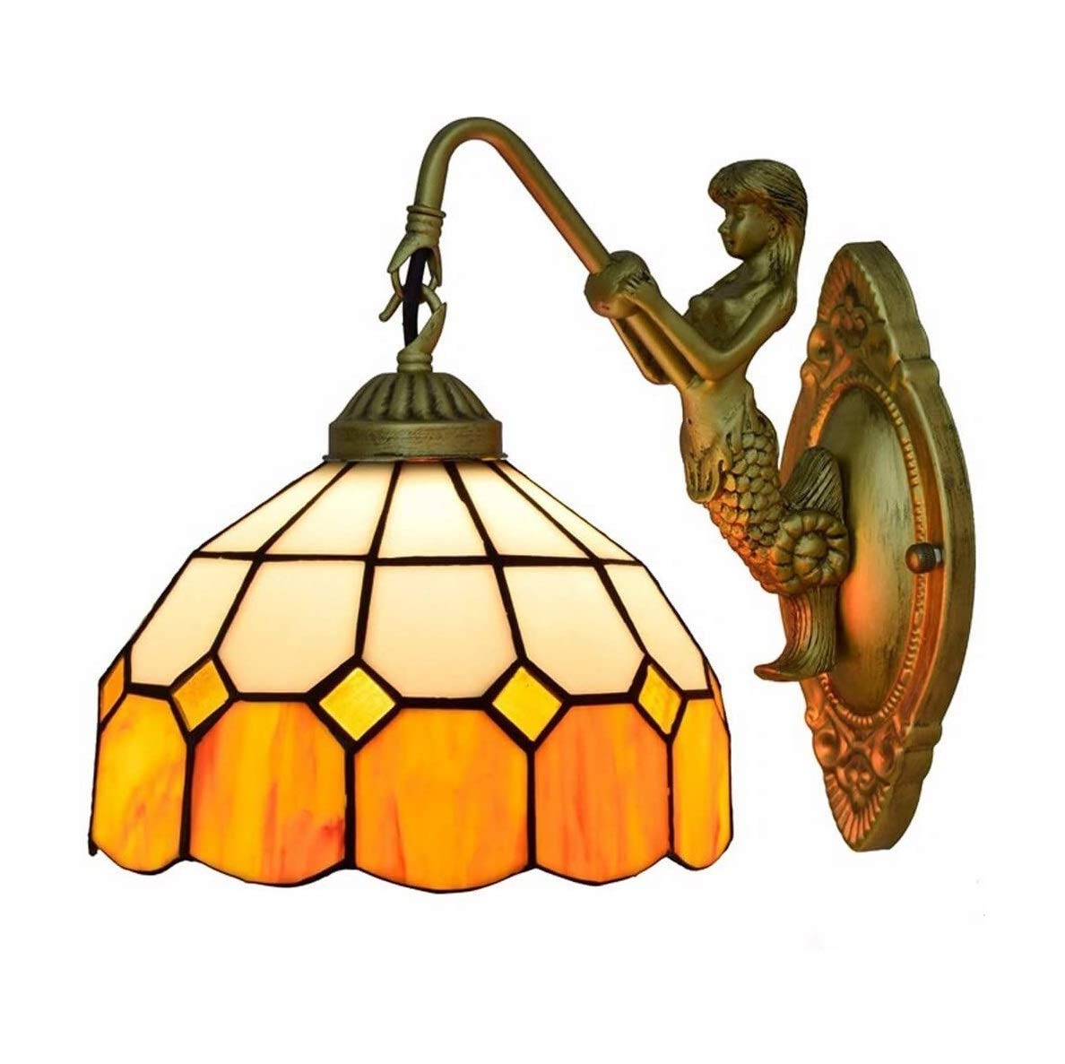 HYJAUSXB Wall Lamps Sconces Sconce Lamp Lighting Fixtures Vintage Light Style Baroque Glass Goddess Base for Bedroom Living Room Hallway-#2(#2)