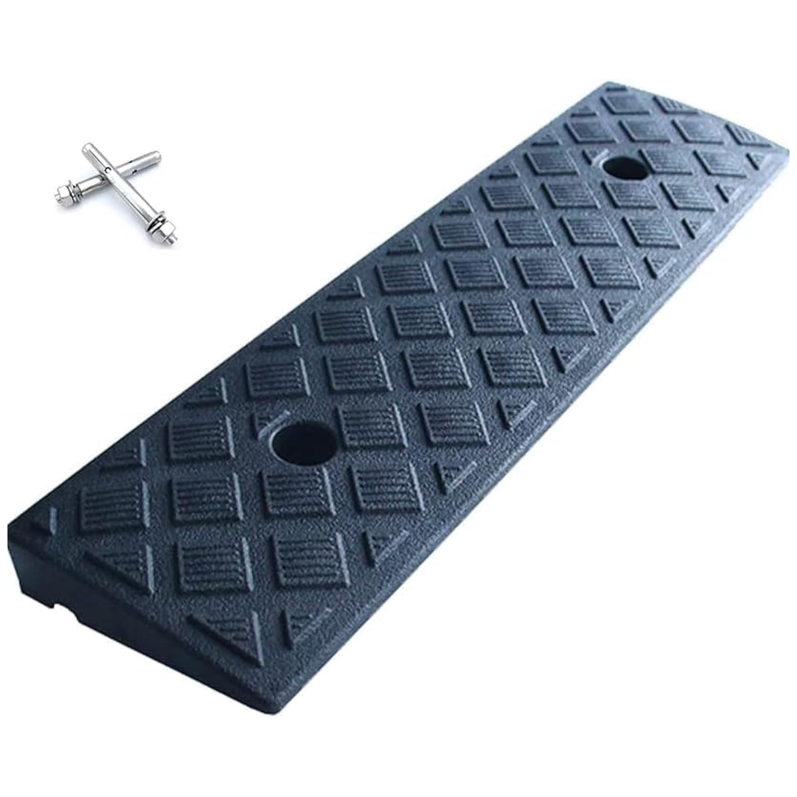 Genérico Rampa de Acceso portátil para bordillos - Rampa de umbral de plástico Ligero para Coches, Bicicletas, sillas de Ruedas y carretillas - Antideslizante, Ideal para aceras, 50x13x4cm
