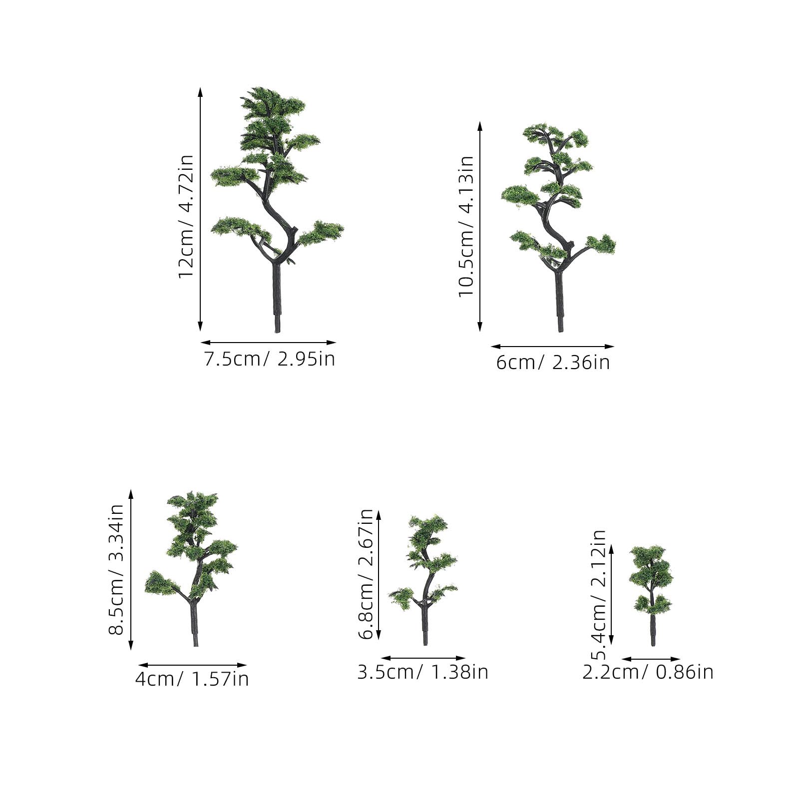 MAGICLULU Mini Spruce Trees for Model Scenery Fake Landscape Trees for Train Railroad Diorama Micro Landscape Decoration for Diy Crafts and Architectural Models - Image 2