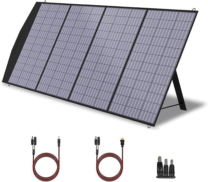 ALLPOWERS SP033 Panel solar plegable 200W IP66 impermeable, Kit de paneles solares 36V, cargador solar portátil para RV, portátil, generador solar, furgoneta, camping fuera de la red