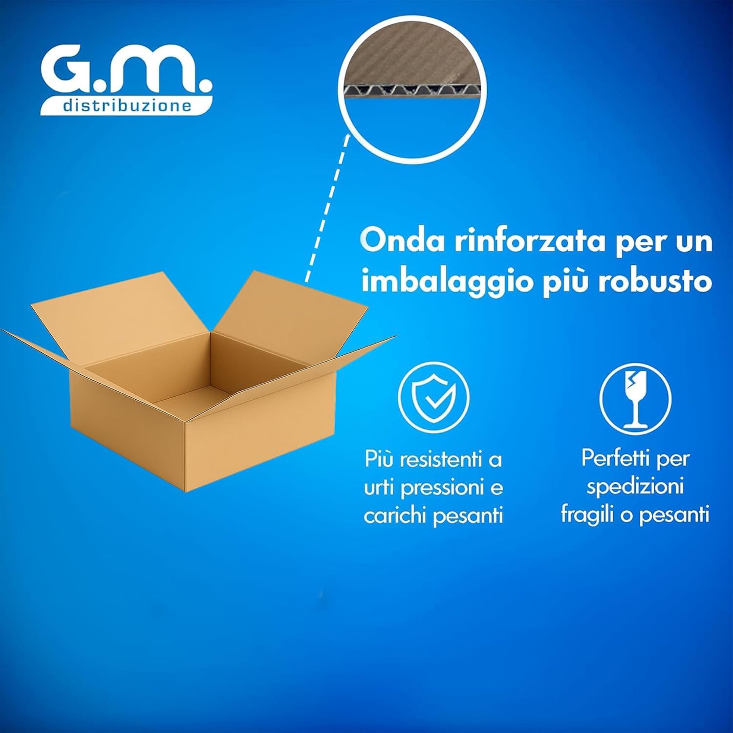 GM 50 Scatole Cartone Avana 31x21x10 h cm - Mono Onda Resistenti per Imballaggio, Spedizioni e E-Commerce - Cartoni Trasloco e Packaging Riciclabile, Vari formati, Ideali per Uffici e Aziende