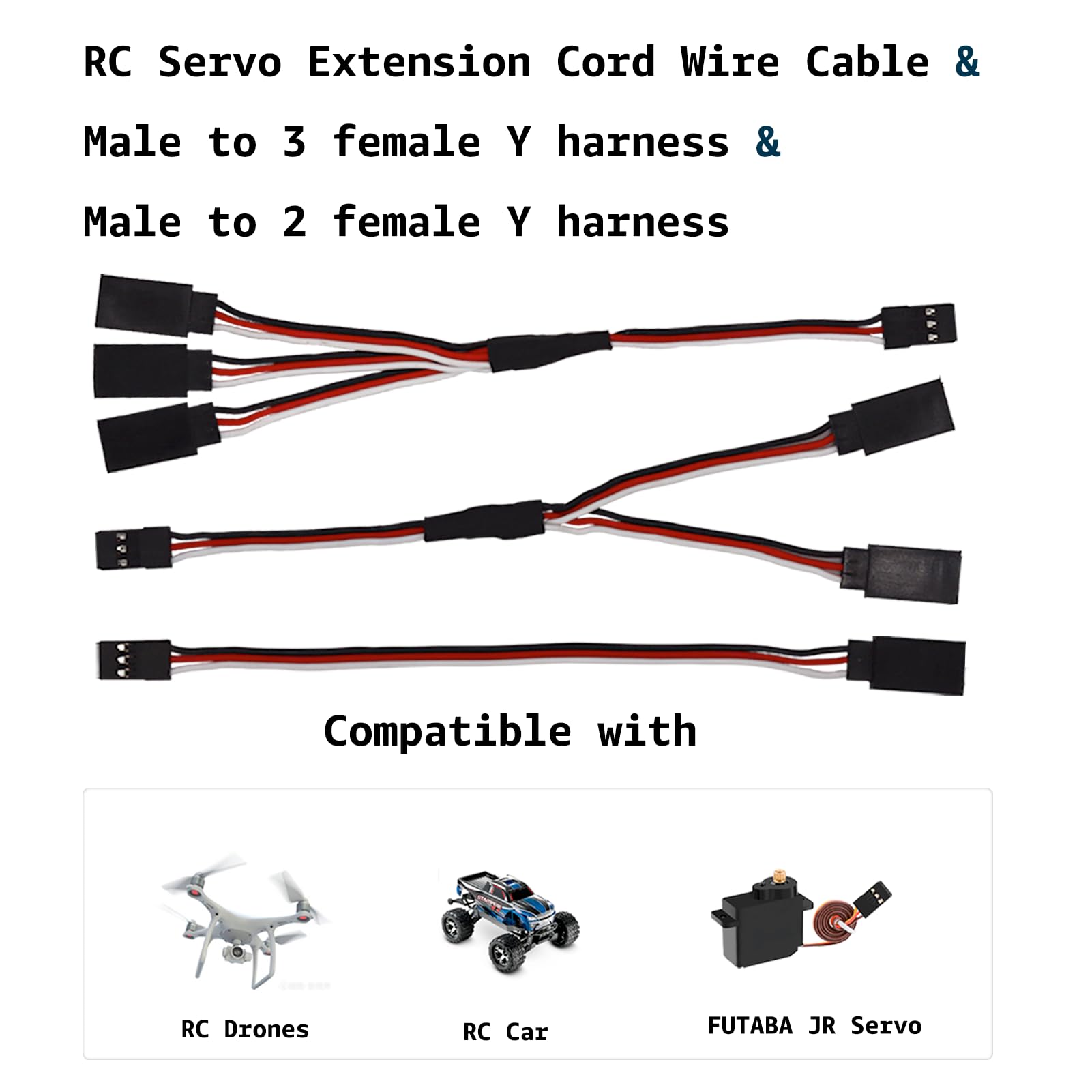 Fan Splitter 10CM Servo Splitter Lead Cable 1 Female To 5 Male For RC ...