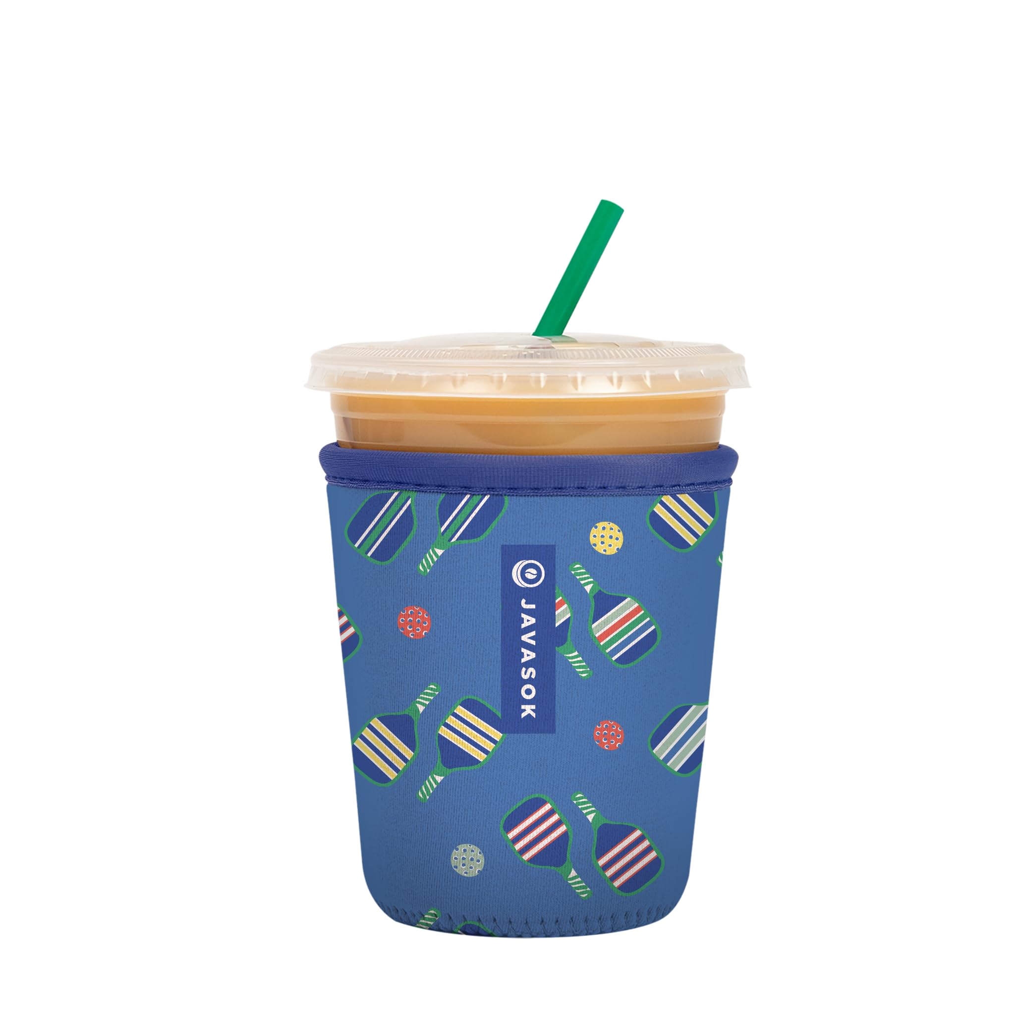 Sok It JavaSok Iced Coffee & Cold Soda Insulated Neoprene Cup Sleeve (Pickleball, Small: 16-20oz)