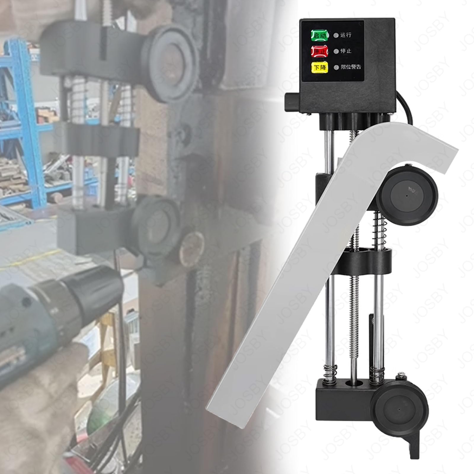 JOSBY Tendifilo con tracciamento Automatico, Tendifilo Elettrico Intelligente con Motore Senza spazzole, Funzione di Allarme di Corsa Estrema, Base Senza Perforazione e Tre Supporti, per Meccanica
