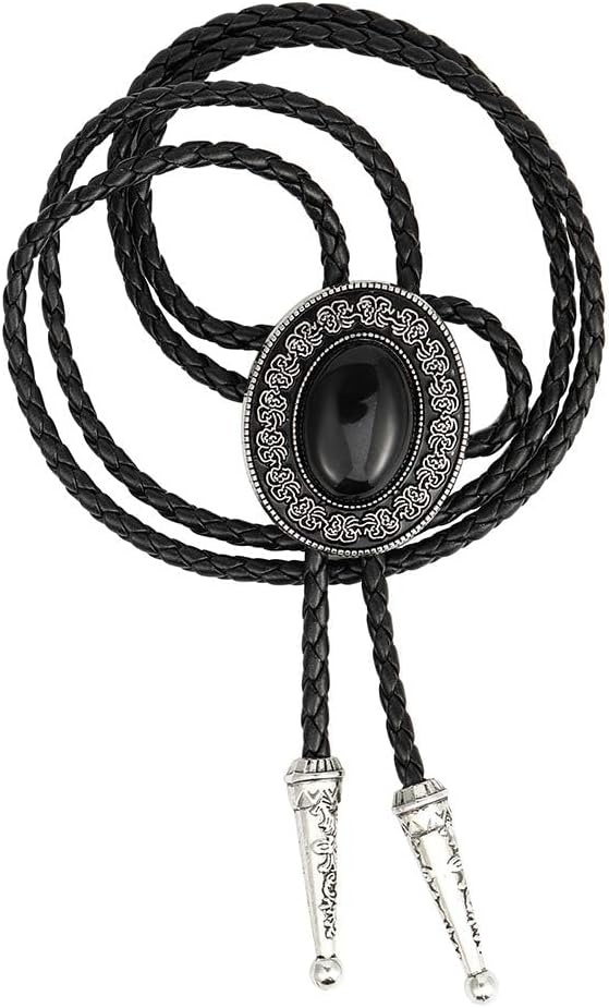 Bolo tieï¼Å’ Handmade Round Shape Western Cowboy Bola tie black ââ‚¬¦