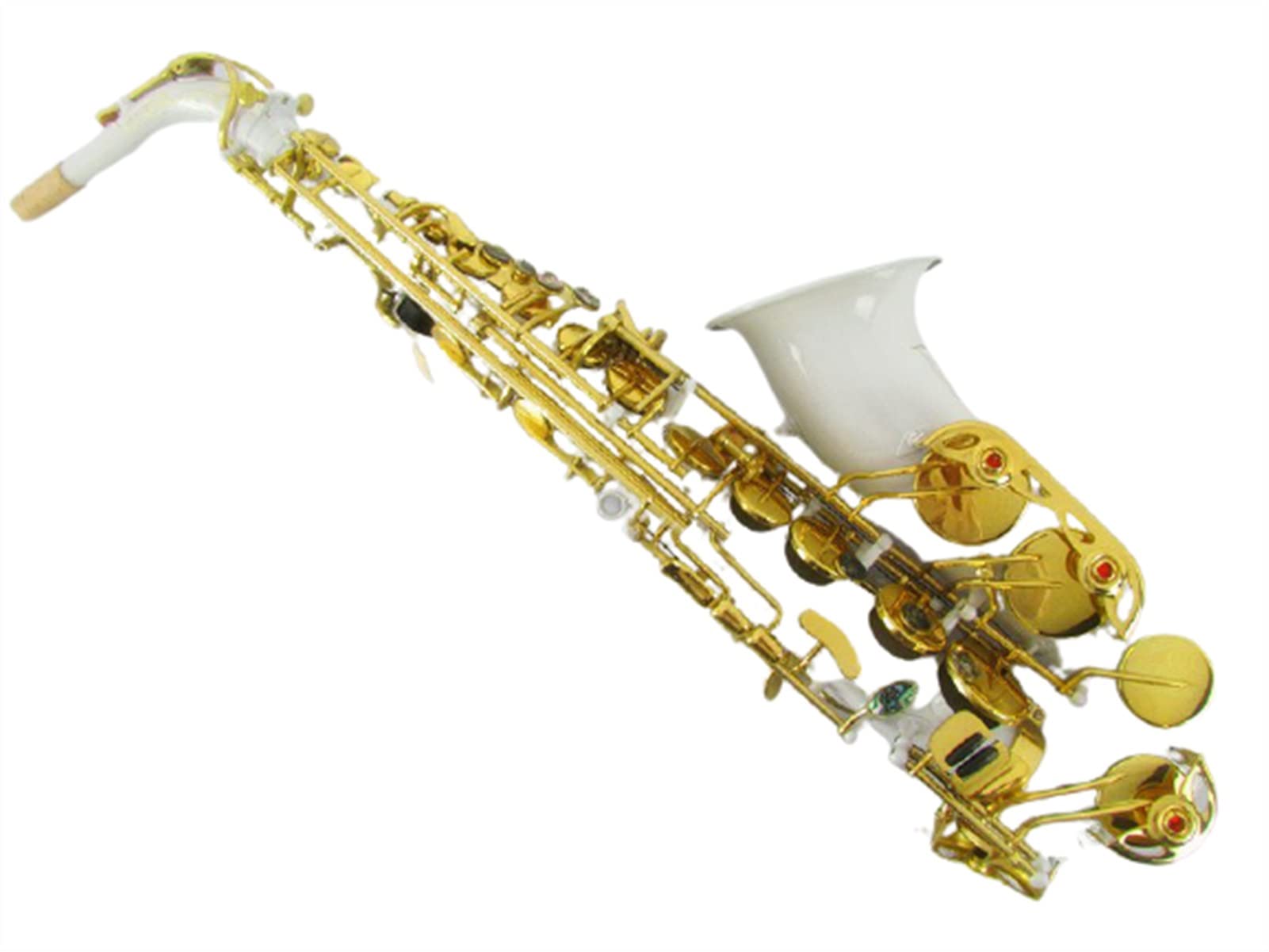 Sax Contralto in Mi Bemolle Laccato Bianco Sax Bicolore Laccato in Ottone Dorato Borsa in Tela di Alta qualità Sassofono Professionale