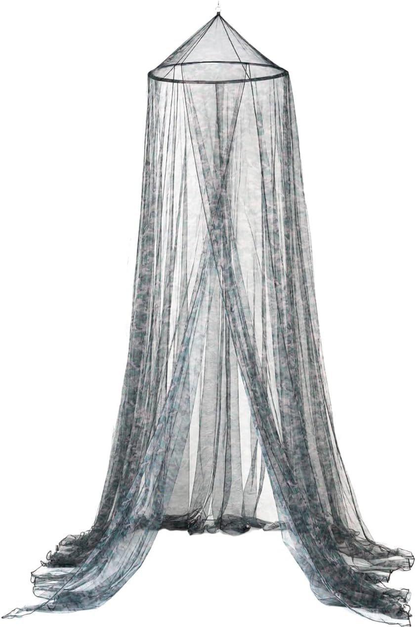 OctoRose Round Hoop Bed Canopy Mosquito Netting | Fits Bed| Hanging Princess Canopy Crown Bed Curtain Drapes (Hoop-Camo-Green)