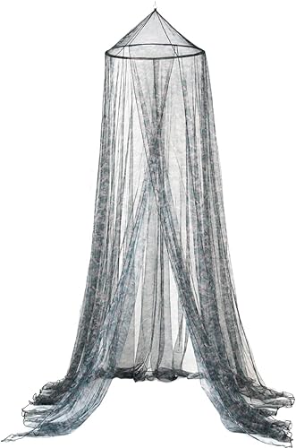 Miniatura 2 de OctoRose Mosquitera redonda para cama de aro Se adapta a la cama Cortinas colgantes de princesa con corona de cortina de cama (hop-CAMO-verde)