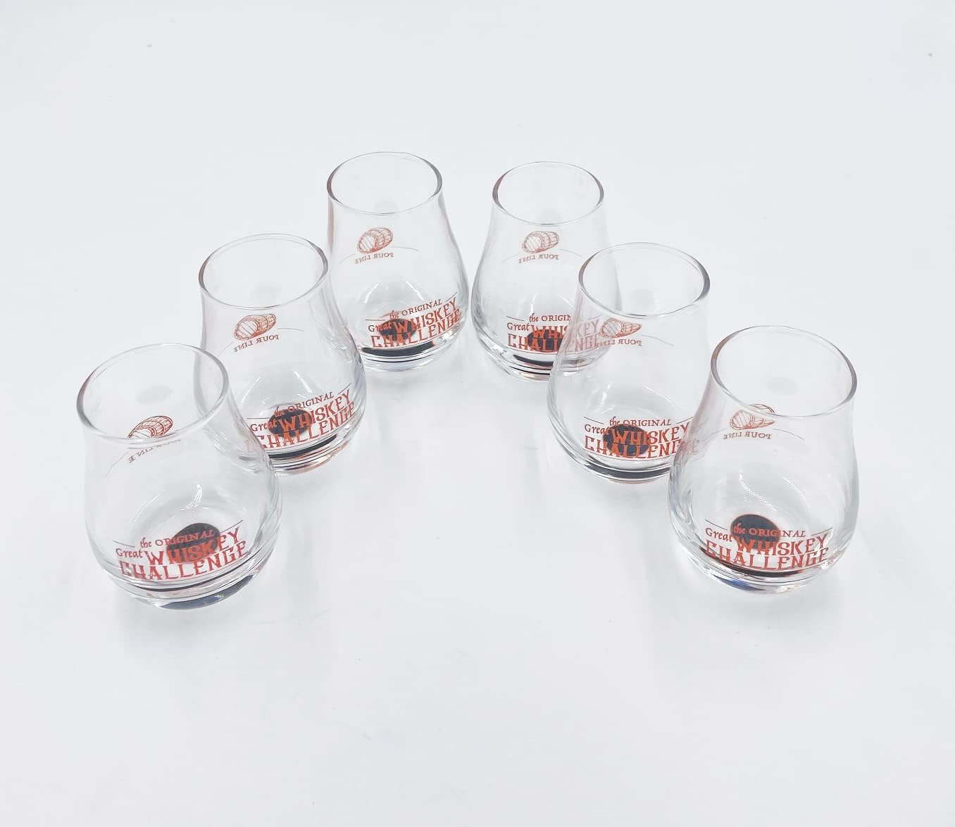 Whiskey Rum TequilaTasting Glasses | Set of 6 | Professional 3.5 oz Blind Tasting Stemless Tulip Shaped Tasting and Nosing Copitas | Small Crystal Snifters Gift Sniffers for Sipping Neat Liquor
