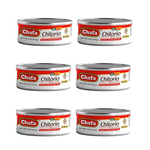 CHATA Carne de cerdo chilorio desmenuzada, sazonada lista para comer, 5 onzas (paquete de 6)