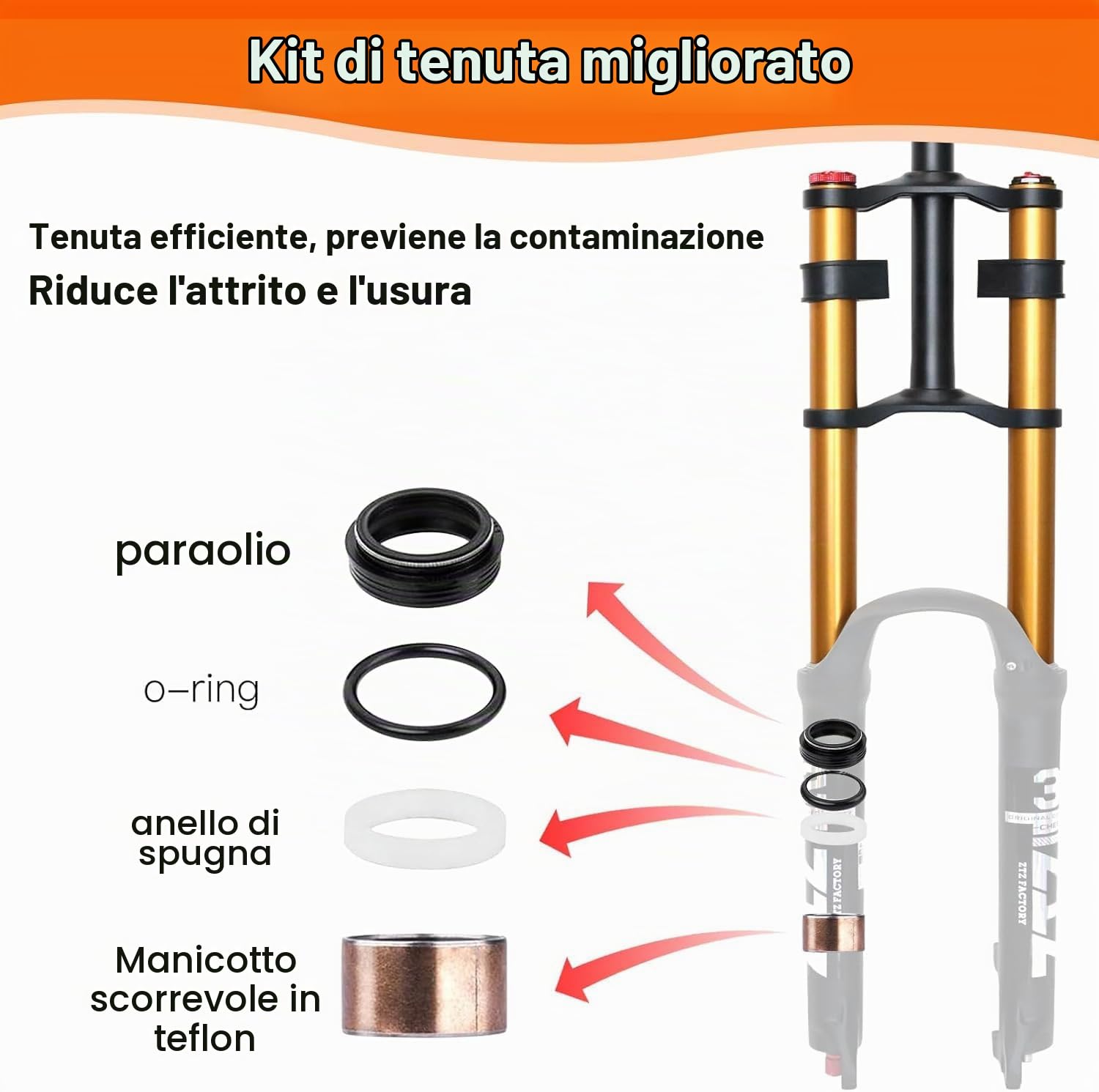 splumzer【EU Stock Bike Suspension Fork 26/27.5/29"per Mountain Bike, DH Air Doppia Spalla in Downhill Ammortizzatore Ammortizzatore Ultralight Bicicletta Ammortizzatore Rebound
